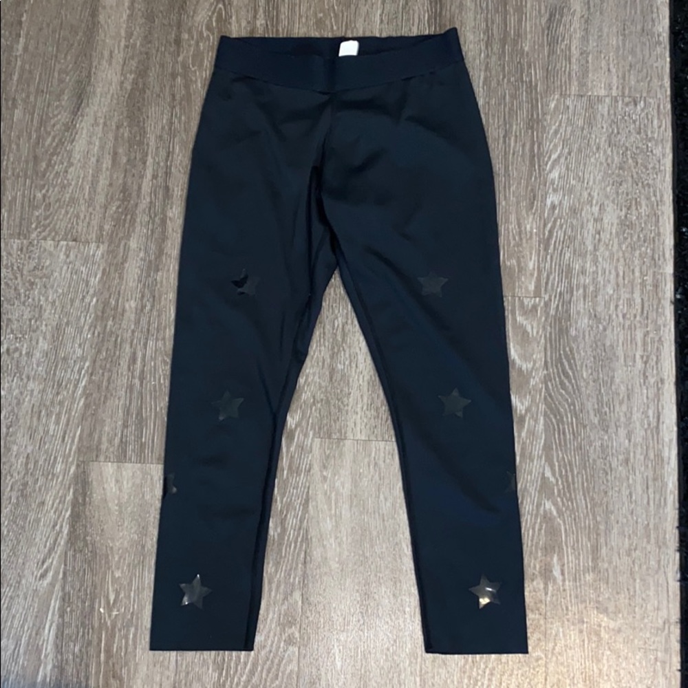 AQUA BLACK LEGGINGS WITH STARS